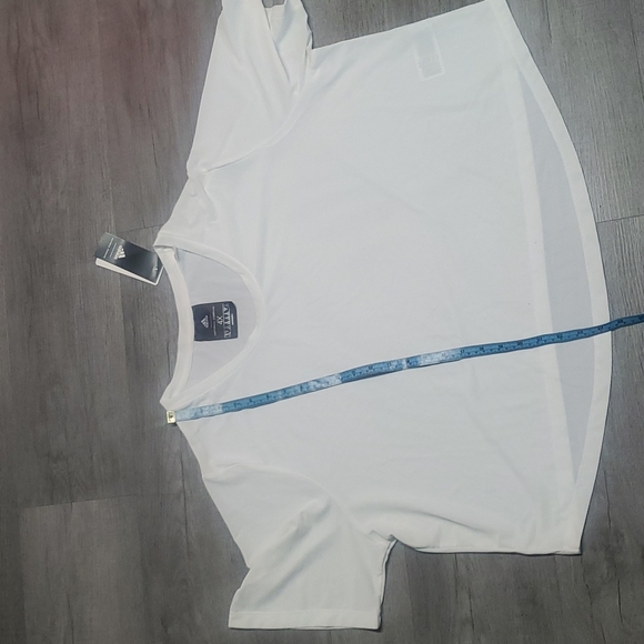 ADIDAS WHITE 4X WHITE MESH SHORT SLEEVE CROP TOP - Picture 6 of 8